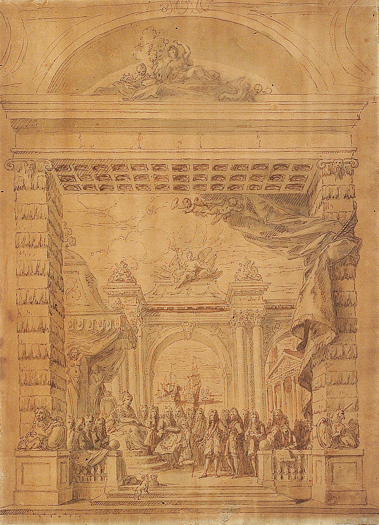 Detail of First design for the upper end of the Painted Hall, Greenwich Hospital by James Thornhill