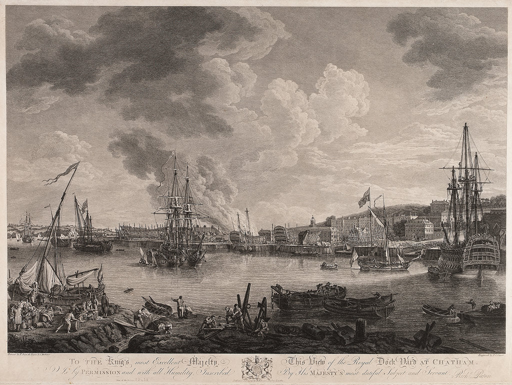 Detail of View of the dockyard at Chatham by Richard Paton
