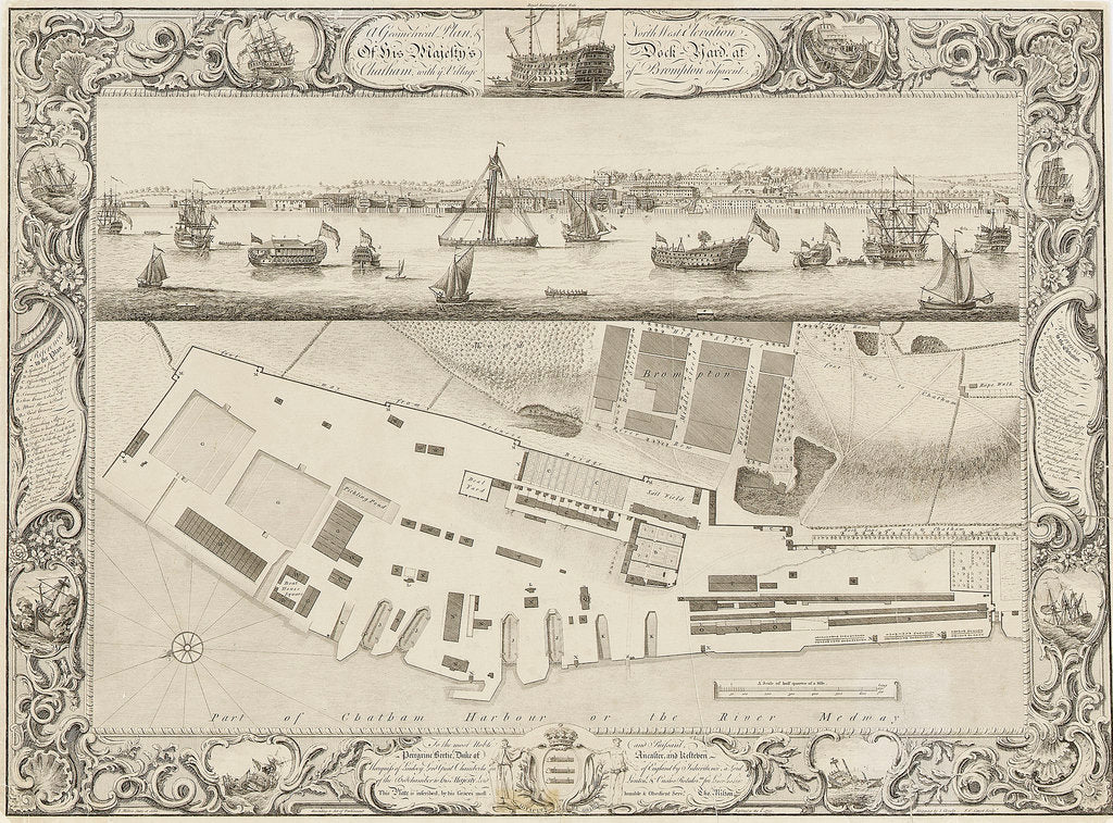Detail of Plan of Chatham dockyard by Thomas Milton