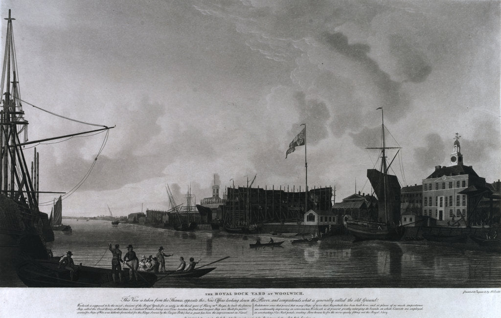 Detail of Woolwich dockyard by Thomas Milton