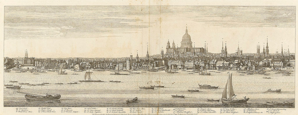 Detail of View of the city of London by Samuel Buck