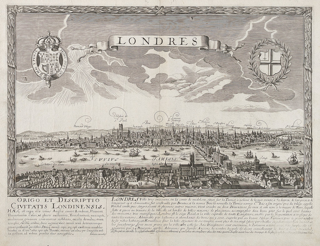 Detail of London before the Great Fire of 1666 by unknown