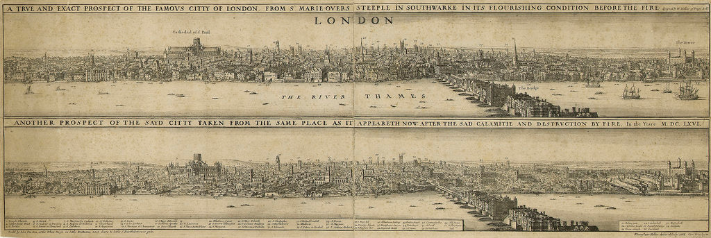 Detail of View of London before the Great Fire of 1666 by Wenceslaus Hollar