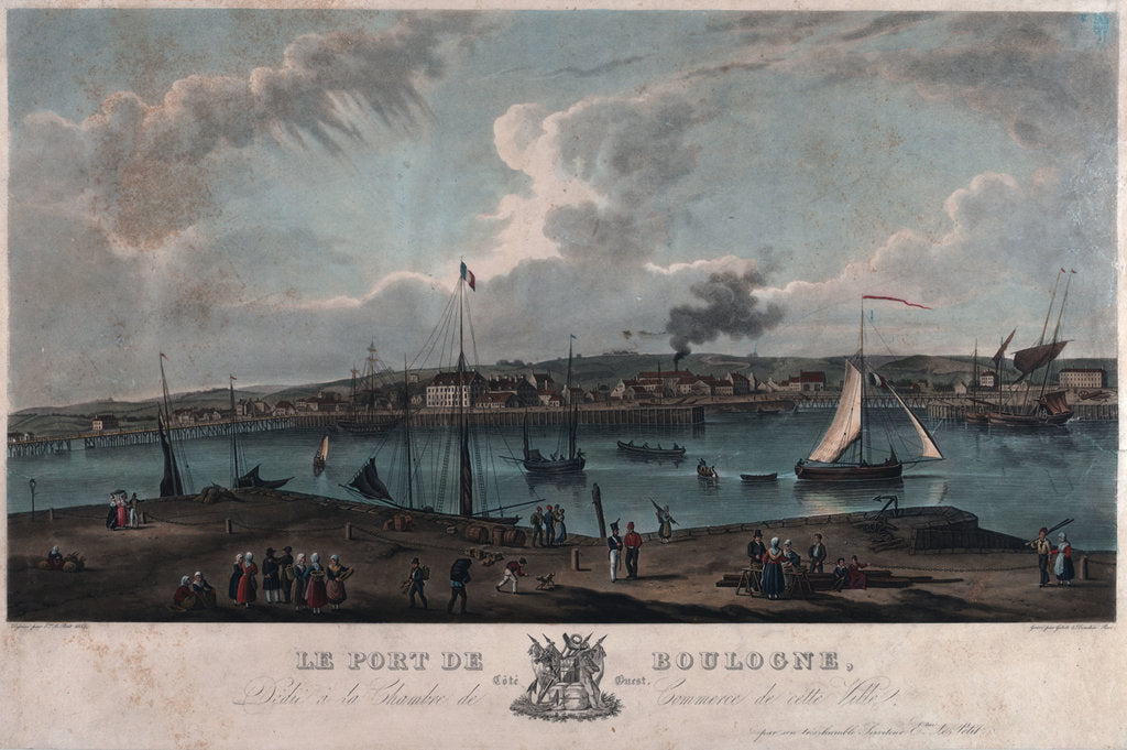 Detail of The harbour of Boulogne, France by Etne Le Petit