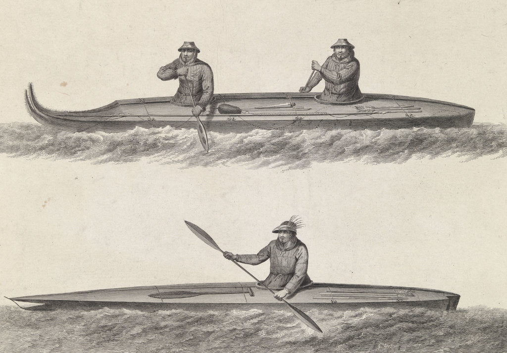 Detail of Canoes of Oonalashka by William Angus