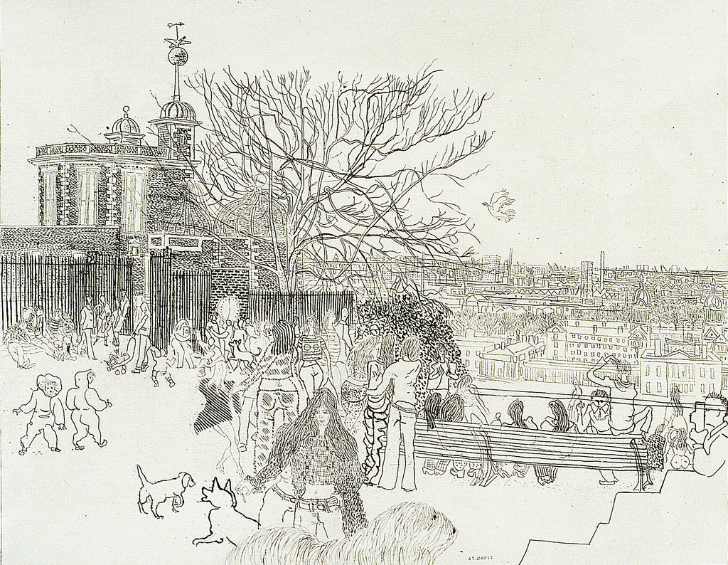 Detail of The Old Royal Observatory, Greenwich by Anthony Gross