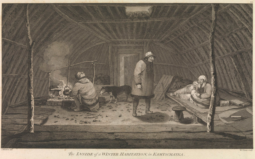 Detail of The inside of a winter habitation in Kamtschatka by John Webber