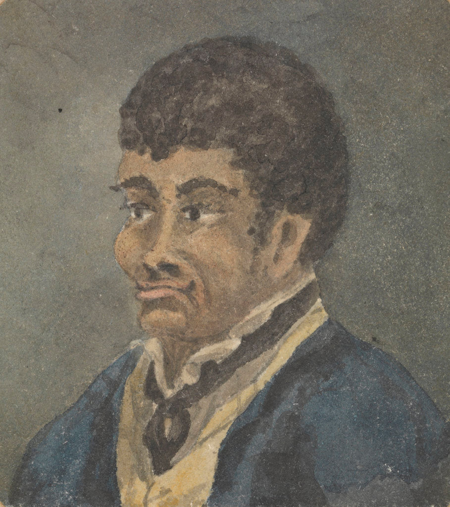 Detail of Portrait of a sailor, with dark skin and hair by Robert Streatfeild