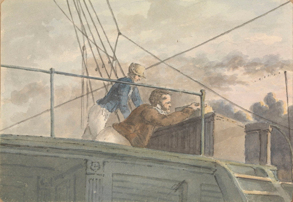 Detail of Two sailors on an upper deck, seen from below by Robert Streatfeild