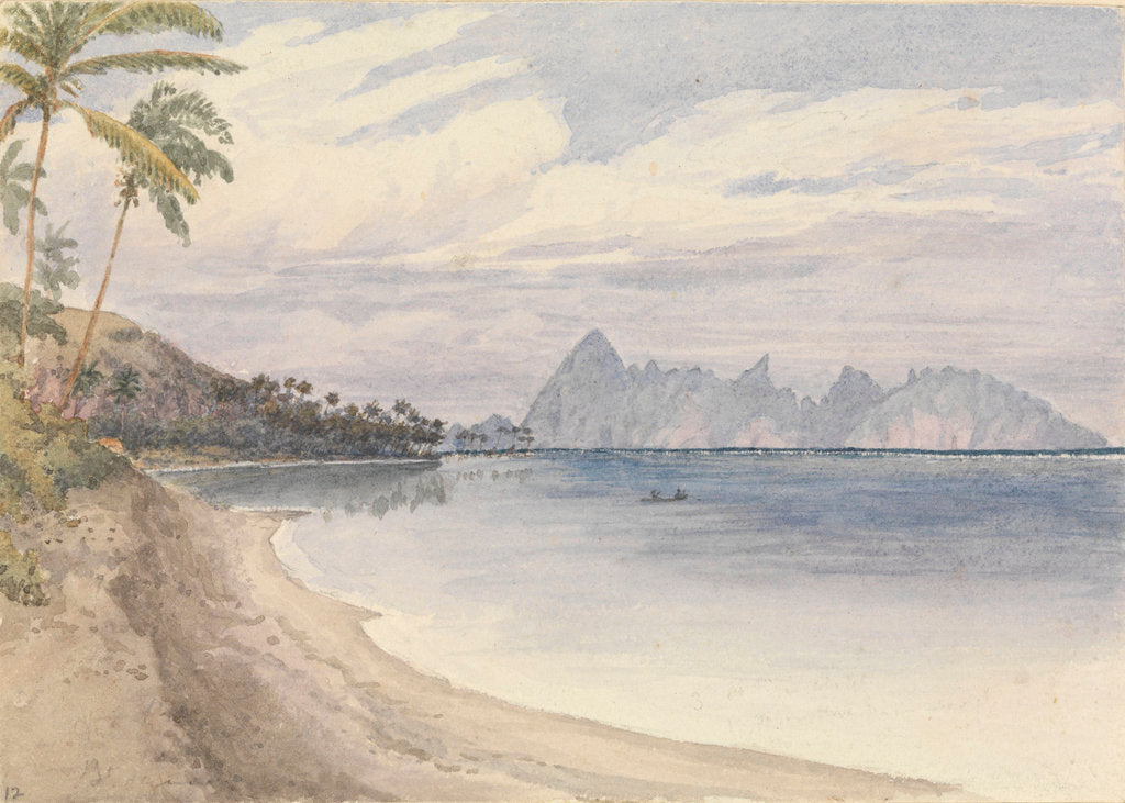 Detail of Eimeo [Moorea] from near Papeiti [Tahiti, Society Islands], Augt 25th 1849 by Edward Gennys Fanshawe