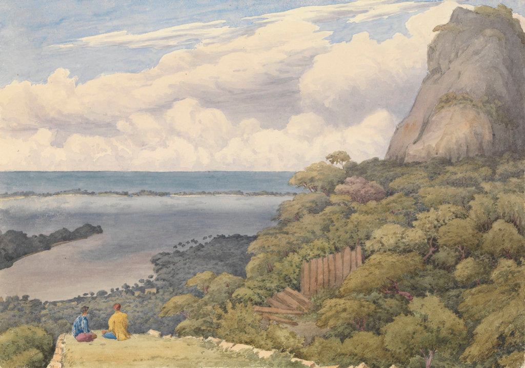 Detail of Bora bora [Society Islands], from a ruined native fort above the chief village on the East side of the island, Septr 5th 1849 by Edward Gennys Fanshawe