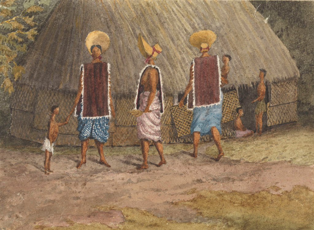 Detail of Sunday bonnets at the NavigatorsIslands [Samoa], Apia Bay, Septr 14th 1849 by Edward Gennys Fanshawe