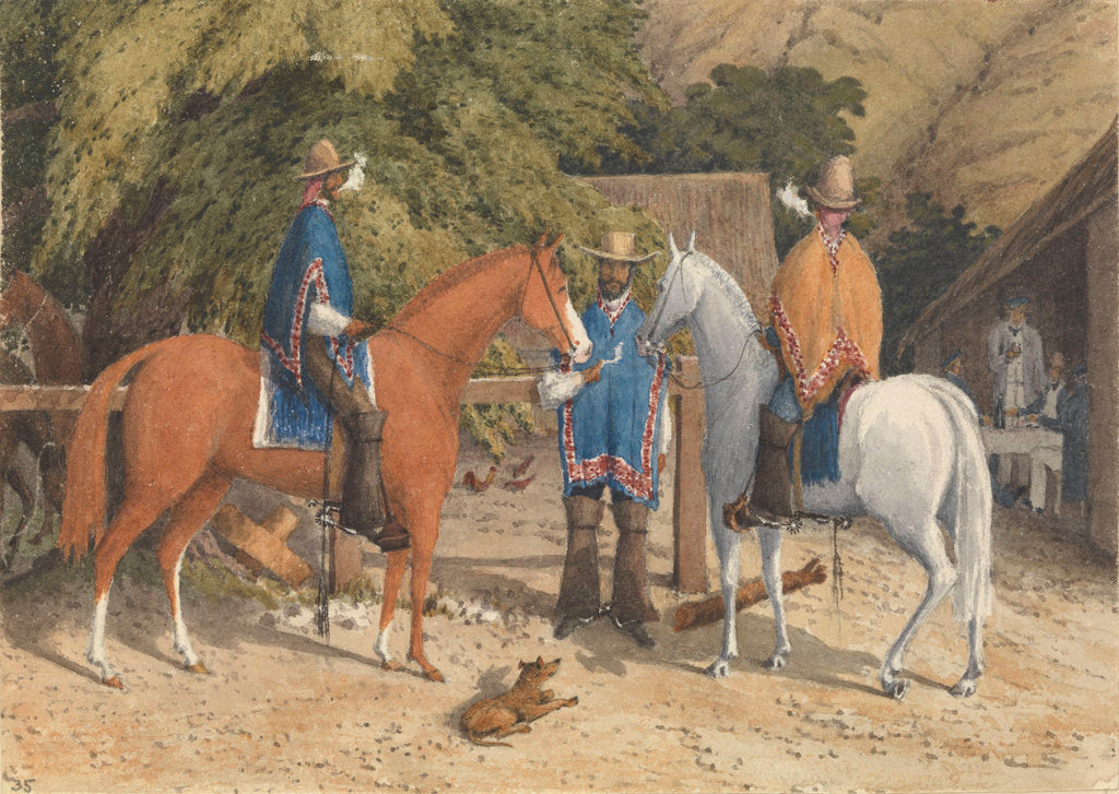 Detail of Rancho at Concon, between Valparaiso and Quillota, Jany 14th 1850 [Chile] by Edward Gennys Fanshawe