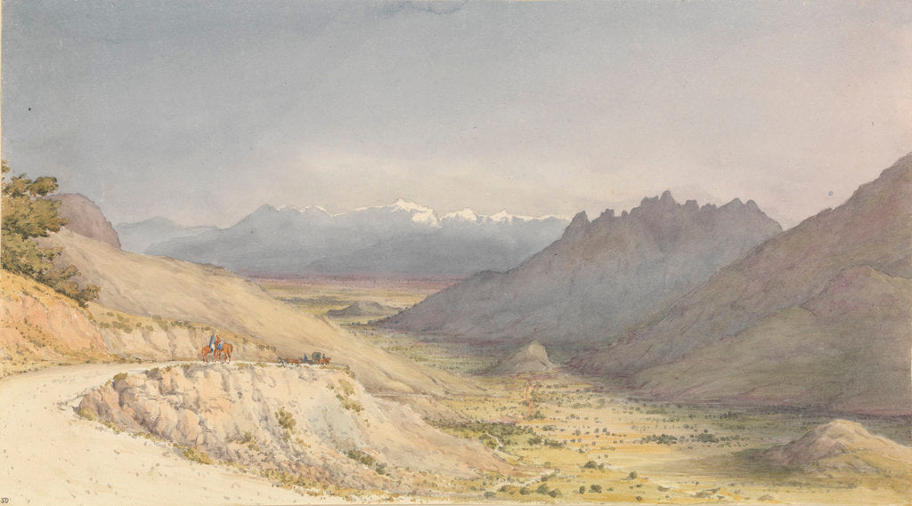 Detail of The Cuesta de Chacabuco, looking towards San Felipe de Aconcagua [Chile], Jany 14th 1851 by Edward Gennys Fanshawe