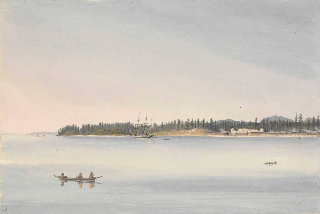 Detail of Fort Rupert, Beaver Harbour, Vancouver's Island, July 23rd 1851 [Canada] by Edward Gennys Fanshawe
