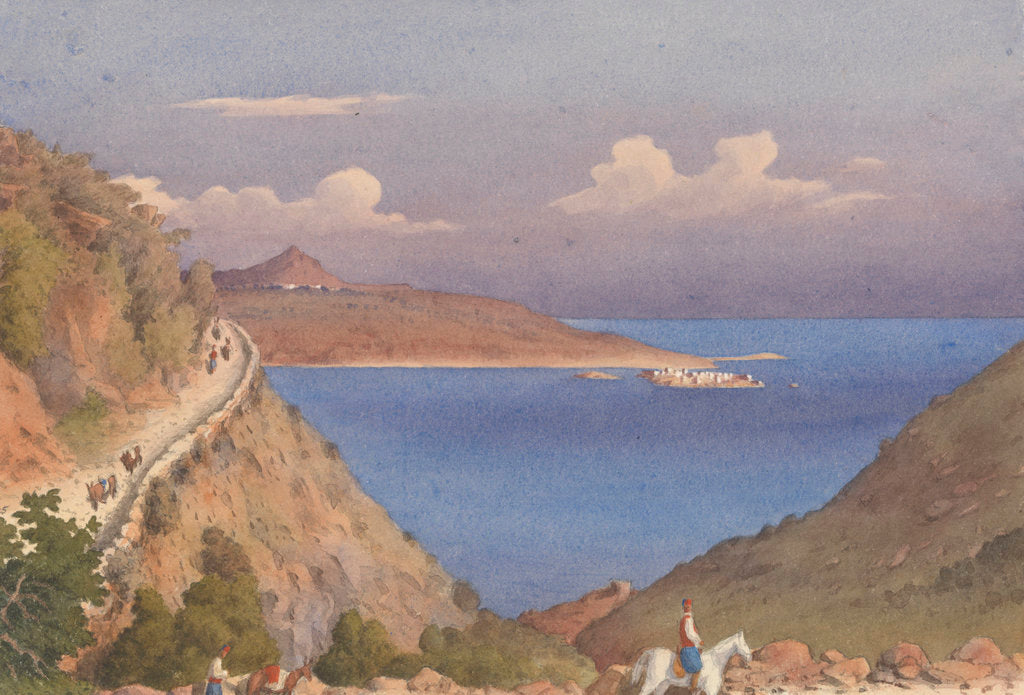 Detail of Fort of Suda [Souda], and entrance to Suda Bay, Candia [Crete], Octr. 24th 1857 by Edward Gennys Fanshawe