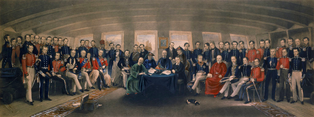 Detail of To Her Most Gracious Majesty Queen Victoria this Print The Signing and Sealing of the Treaty of Nanking... by John Platt