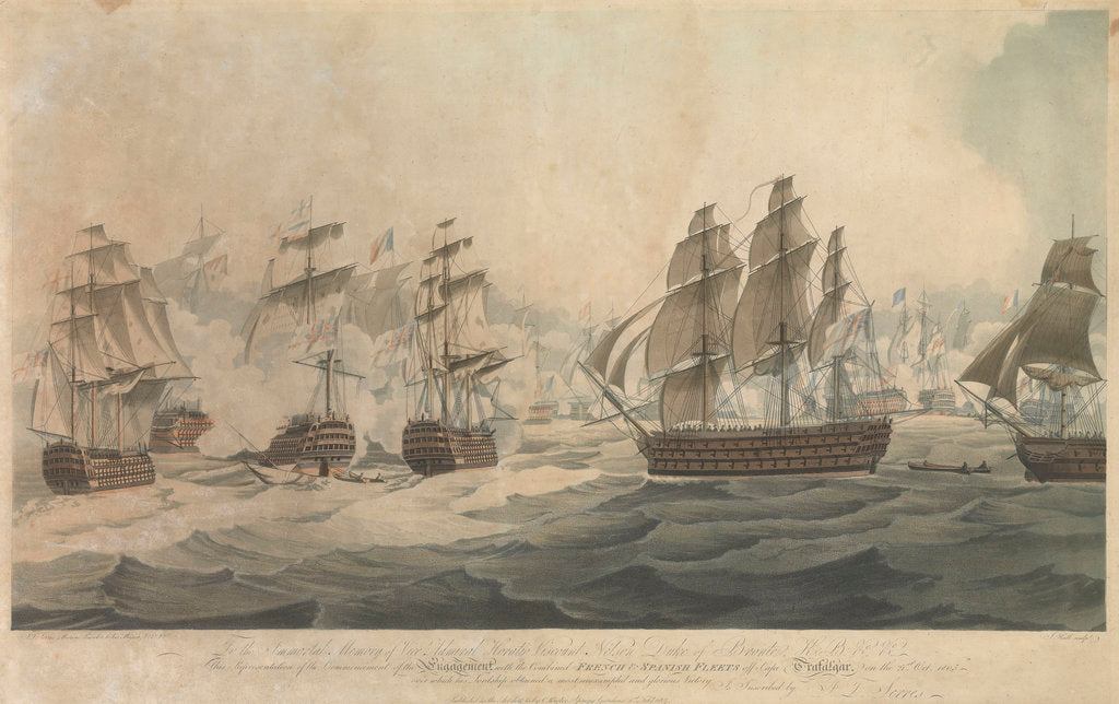 Detail of The Battle of Trafalgar, 21 October 1805 by John Thomas Serres