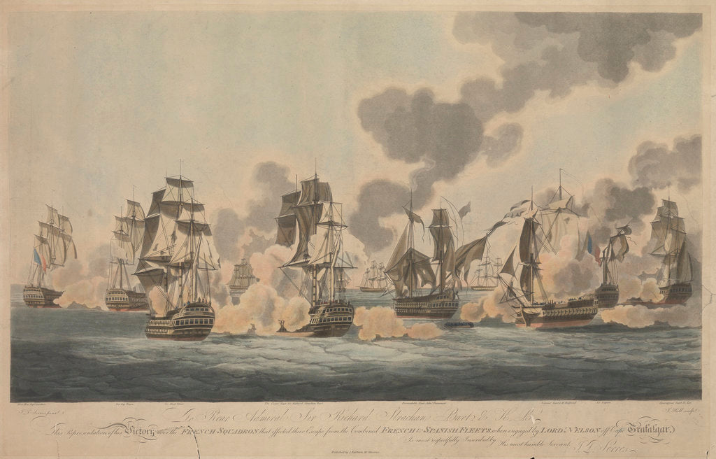 Detail of The Battle of Trafalgar, 21 October 1805 by John Thomas Serres