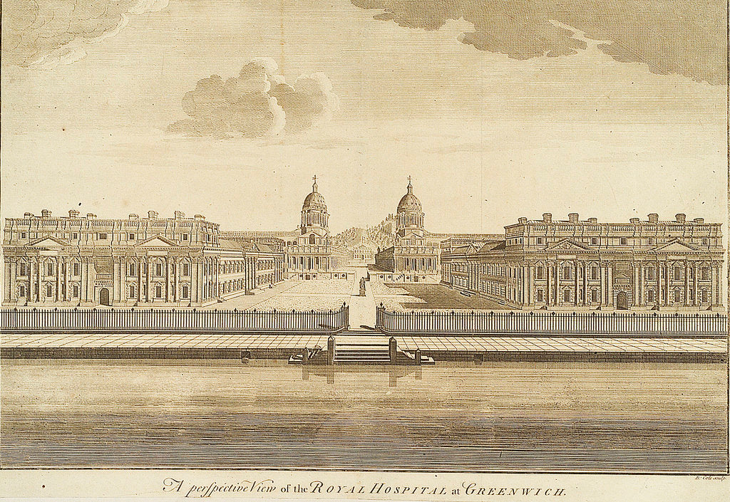 Detail of A Perspective View of the Royal Hospital at Greenwich by Benjamin Cole