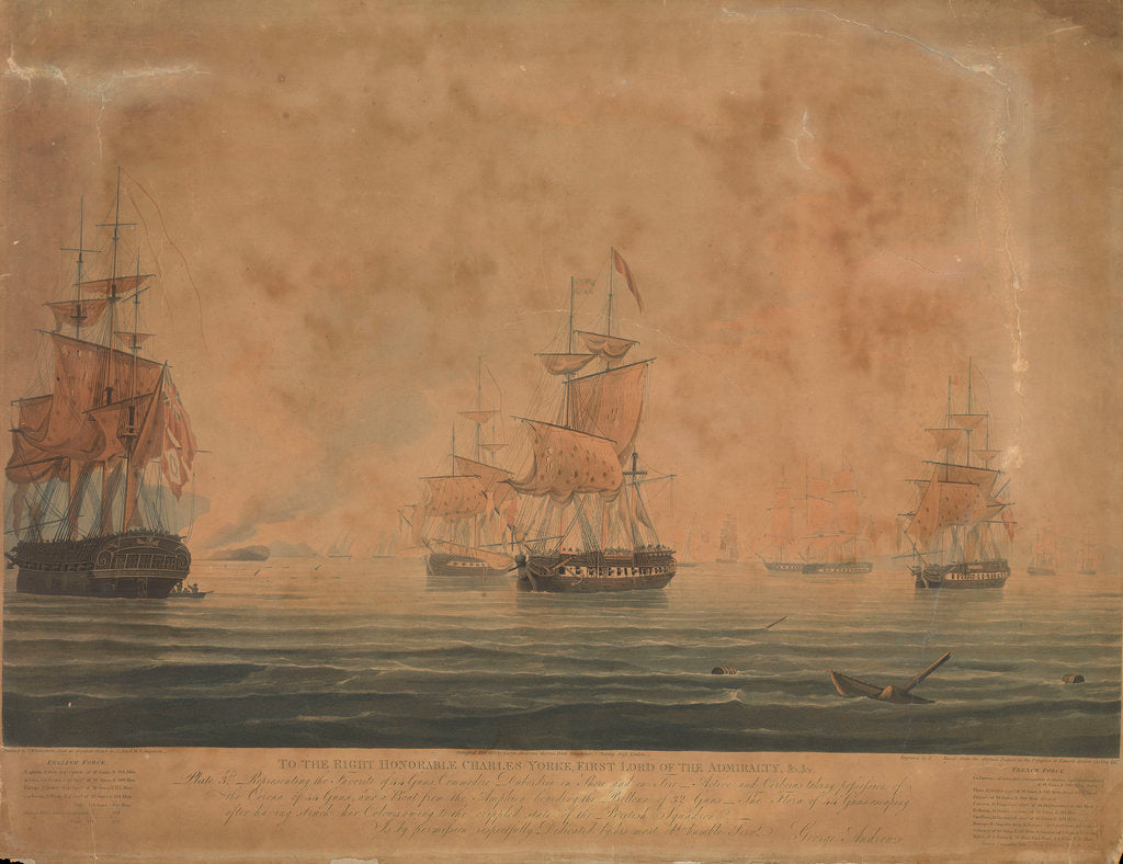 Detail of Defeat of the French and Italian squadron, 13 March 1811 by J.L. Few