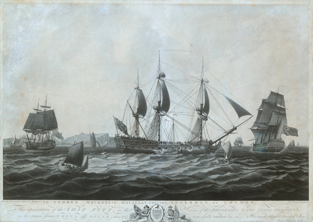 Detail of The 'Pitt' (circa 1787) near Dover returning from China 1787 by Dominic Serres