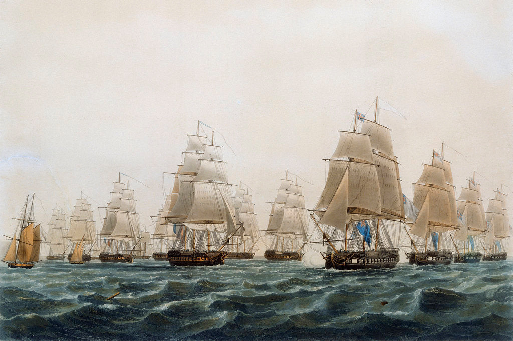 Detail of British frigates off the island of Lissa in the Adriatic, 13 March 1811 by Thomas Whitcombe