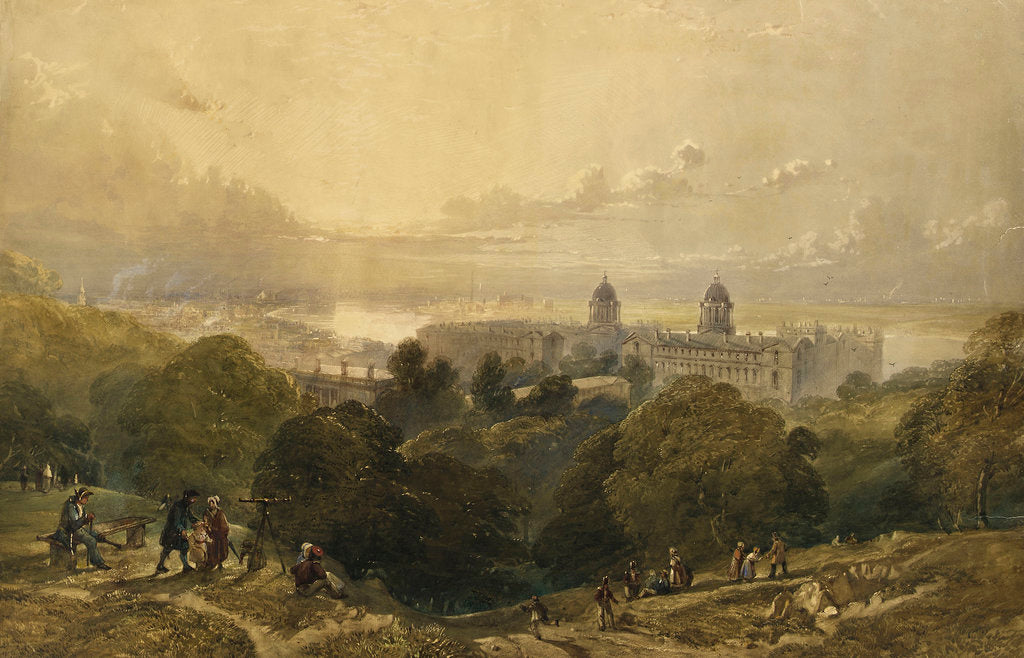 Detail of View of Greenwich from the top of Greenwich Park by David Cox Jr