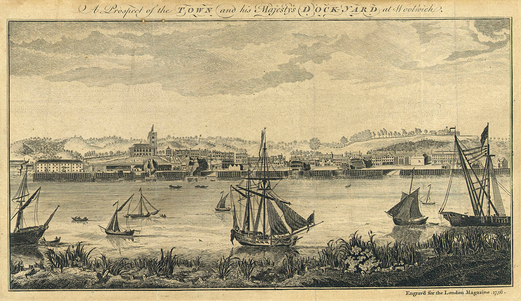 Detail of A Prospect of the Town and his Majesty's Dockyard at Woolwich by unknown