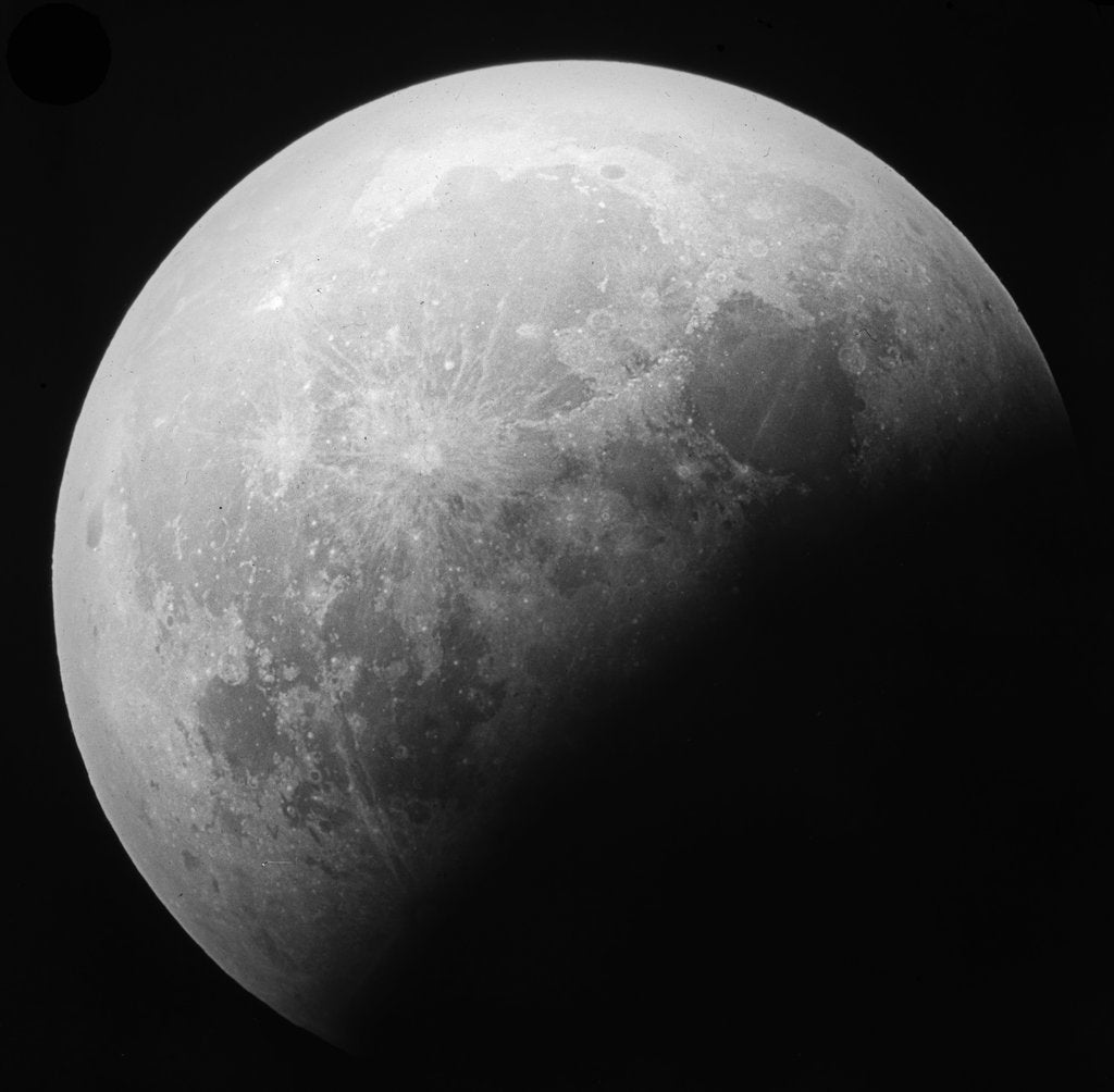 Detail of Astronomical glass plate slide of the Moon lunar eclipse (1910) by unknown