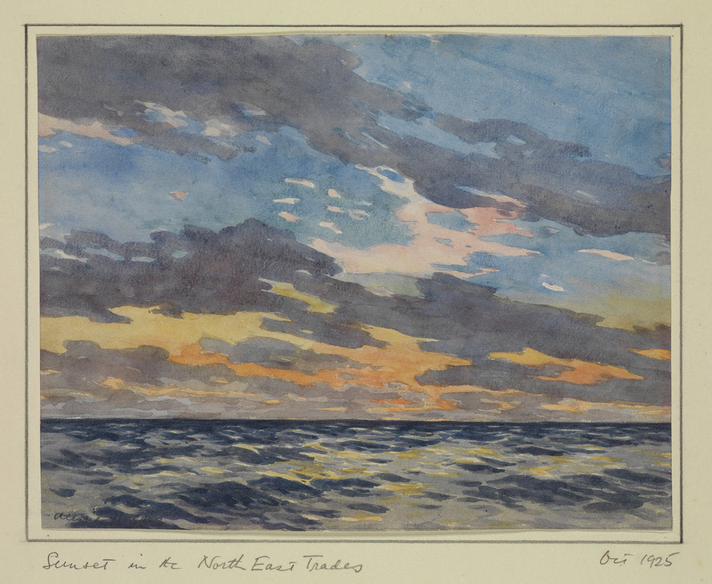 Detail of Sunset in the North East Trades, Oct 1925 by Sir Alister Hardy