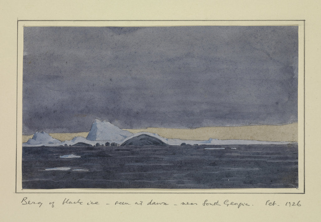 Detail of Berg of flack ice - seen at dawn - near South Georgia, Feb 1926 by Sir Alister Hardy