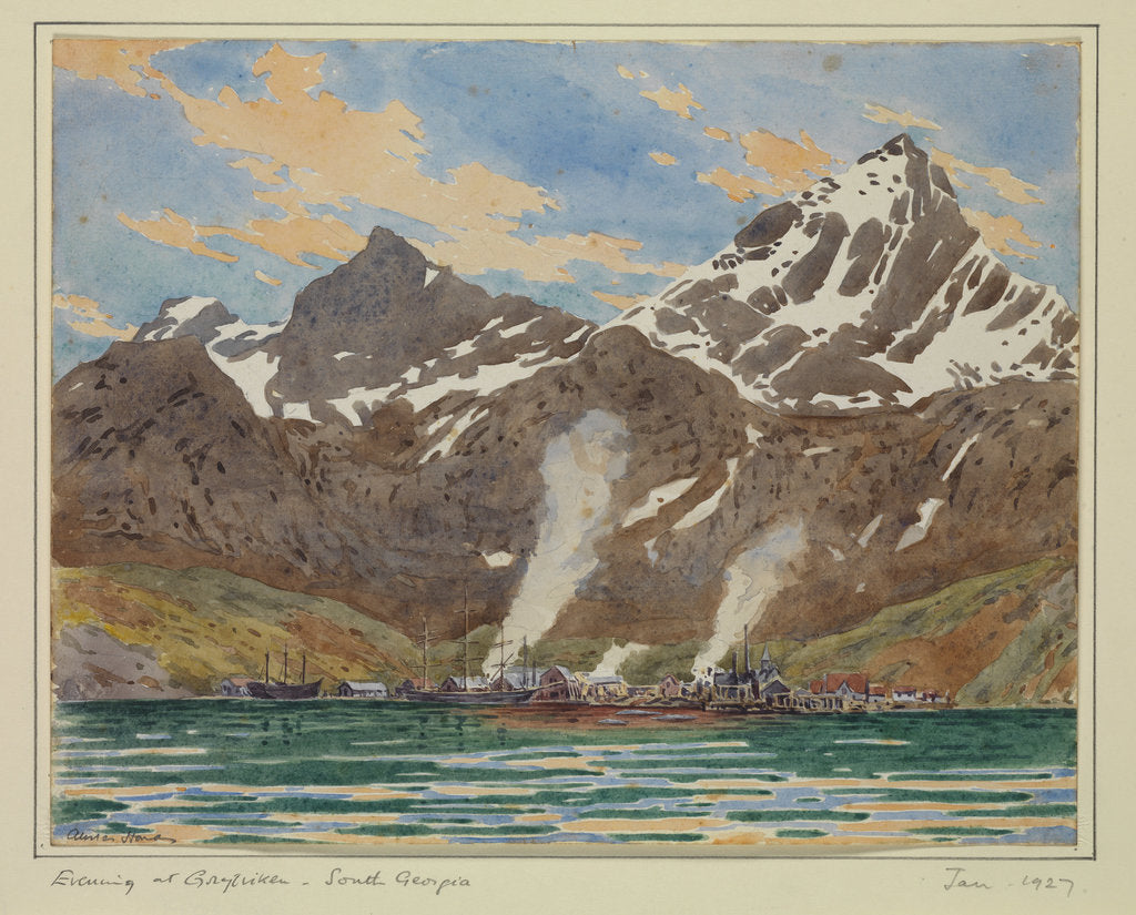 Detail of Evening at Grytviken, South Georgia, Jan 1927 by Sir Alister Hardy