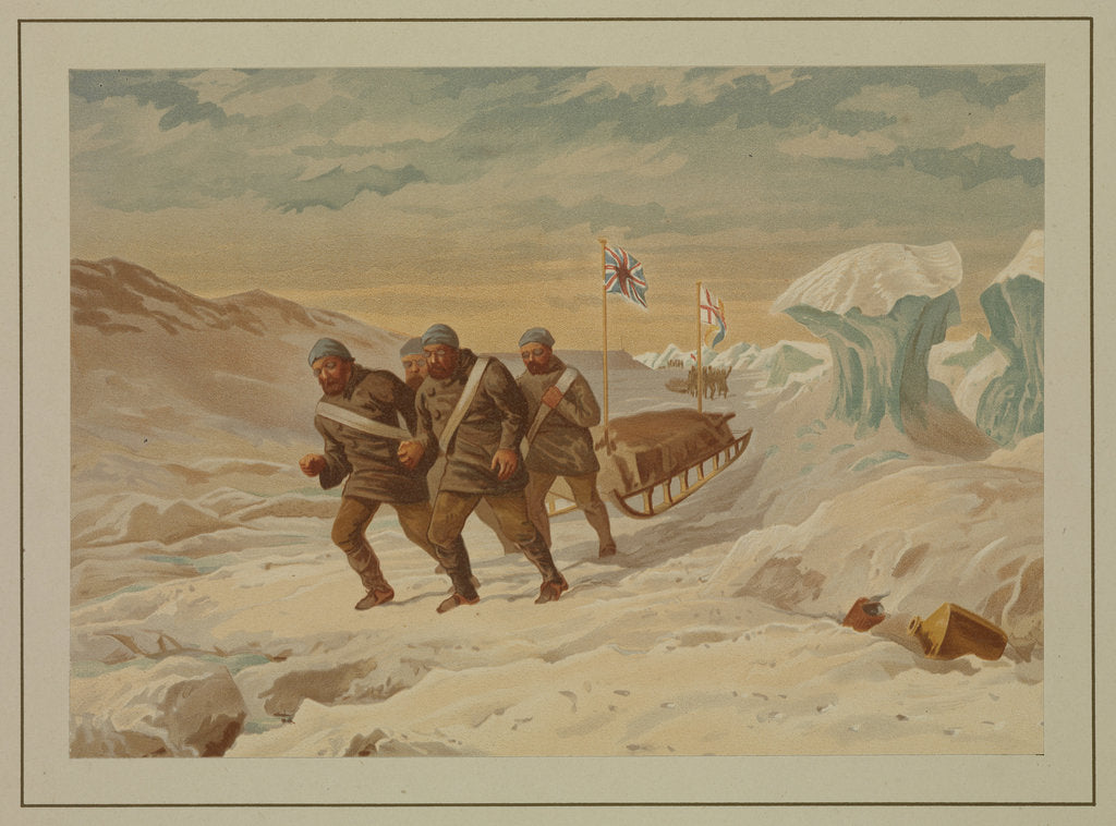 Detail of Polar sketches. Returning to the ship after an unsuccessful attempt to find the North Pole by Dr Edward Lawton Moss (artist); Ward