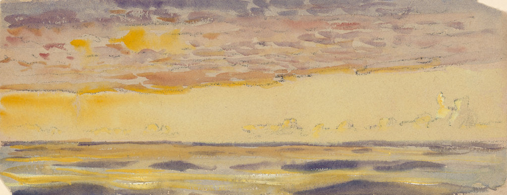 Detail of Seascape, yellow sea and purple clouds by John Everett
