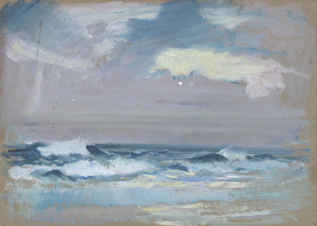 Detail of Blue waves breaking on a beach by John Everett