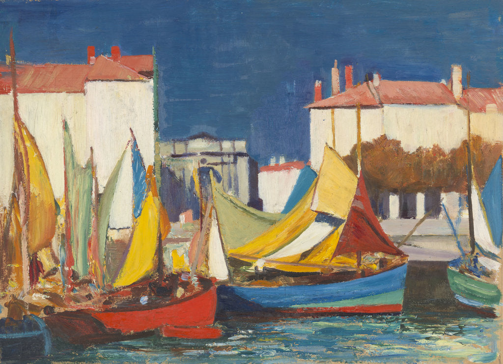 Detail of La Rochelle: fishing boats at the Quai des Dames, in front of the fish market by John Everett