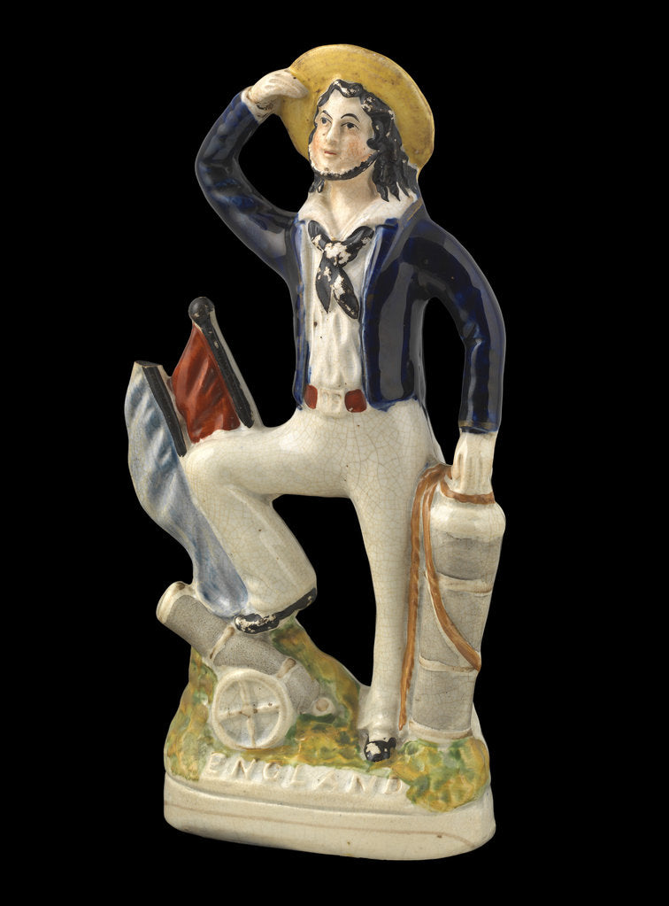 Detail of Earthenware flat-backed figure of a sailor by Unknown