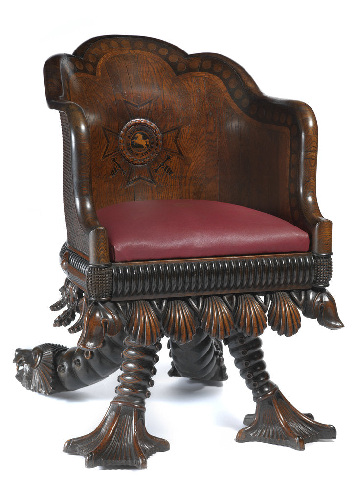 Detail of Chair made from 'Royal George' timber by Henry Whitaker; Thomas Wood Jnr