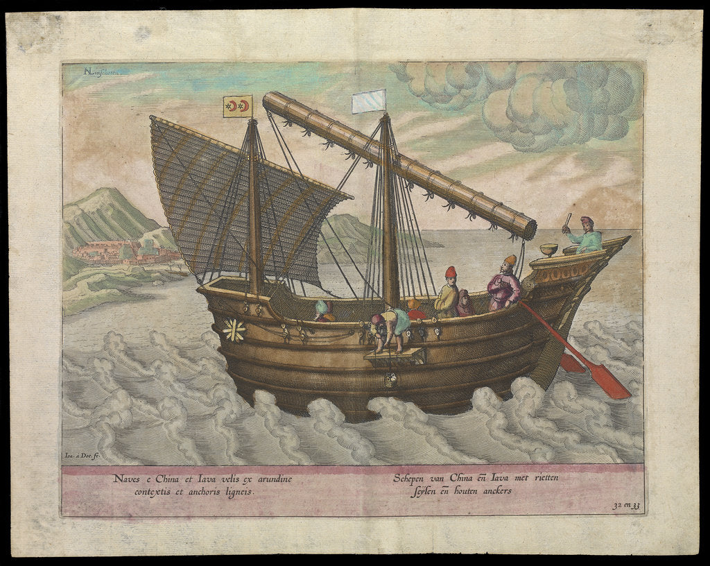 Detail of Naves et China et Java (sailing vessel of China & Java,1599) by Ioa a Doc
