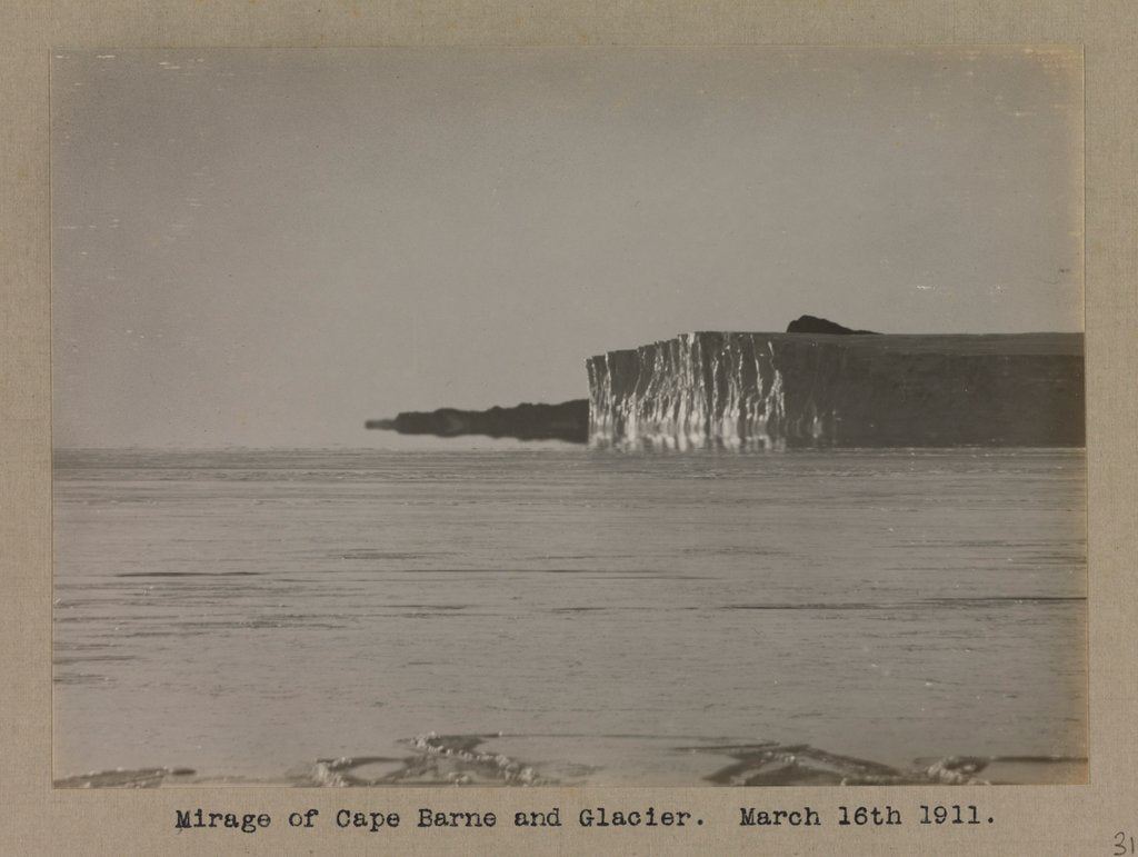 Detail of Mirage of Cape Barne and Glacier by Herbert George Ponting