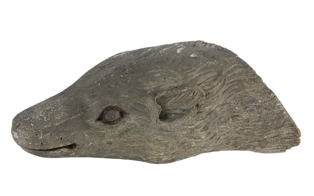 Detail of Figurehead depicting the head of a polar bear from the Arctic exploration vessel HMS 'Resolute' by Unknown