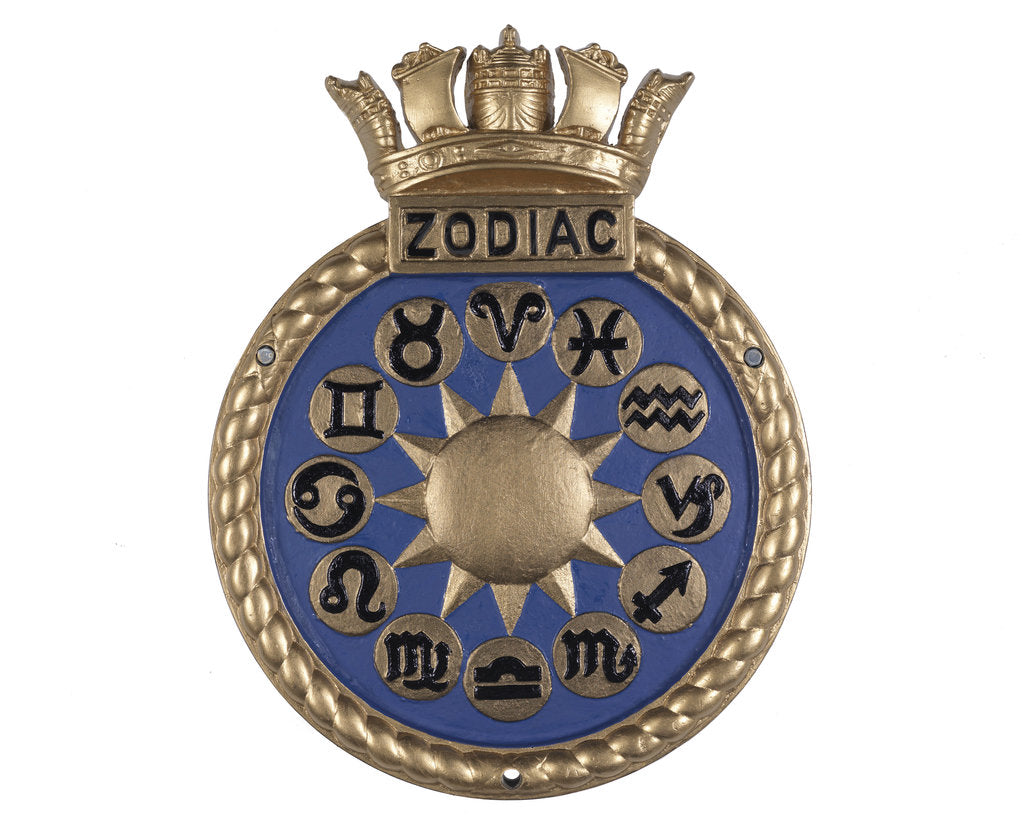 Detail of Official ship's badge of  HMS 'Zodiac' (1943) by Unknown