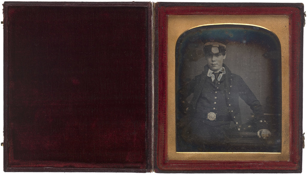 Detail of Portrait of an unidentified naval officer, possibly Herbert Rivington Holmes by Jeremiah Egerton