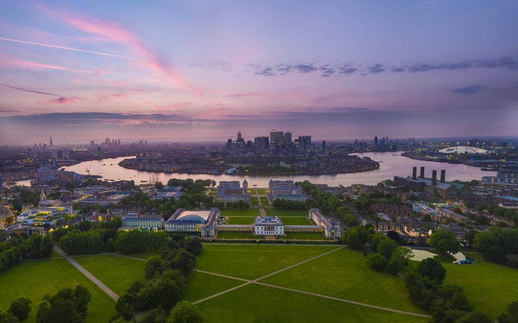 Detail of UAV drone photography: panorama of Greenwich by National Maritime Museum