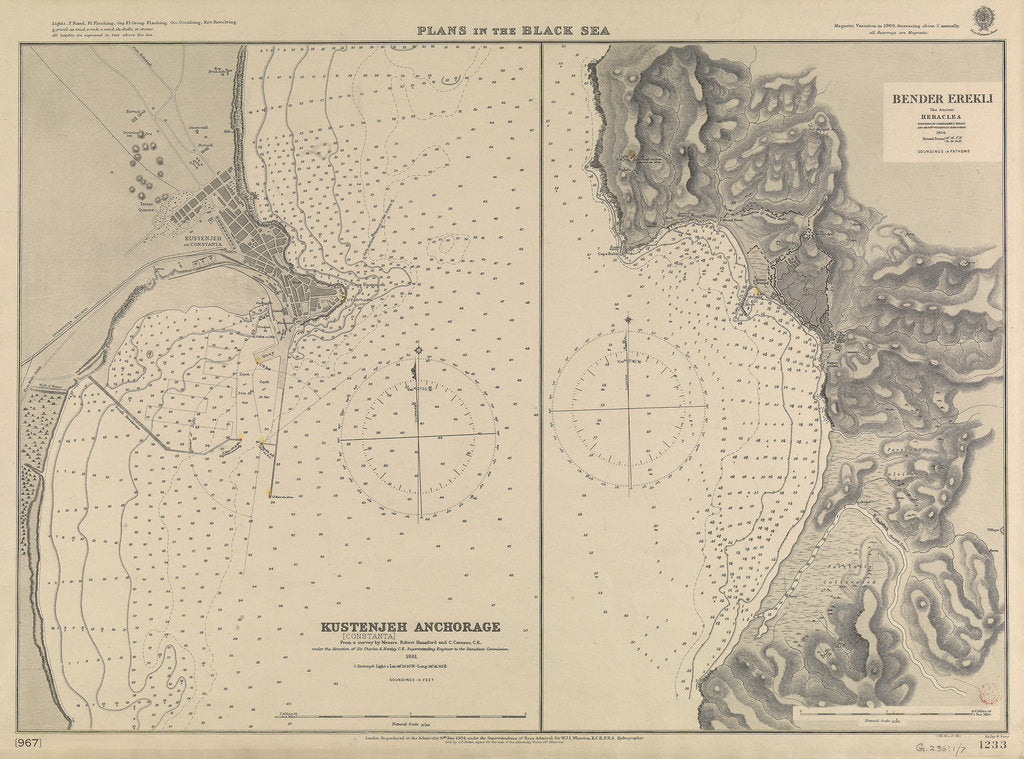 Detail of Plans in the Black Sea by British Admiralty; Malby & Sons; Sir C.A. Hartley CE; Vice-Admiral Thomas A.B. Spratt