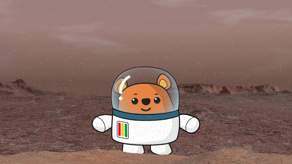 Detail of Space Ted on dusty Mars by Anonymous
