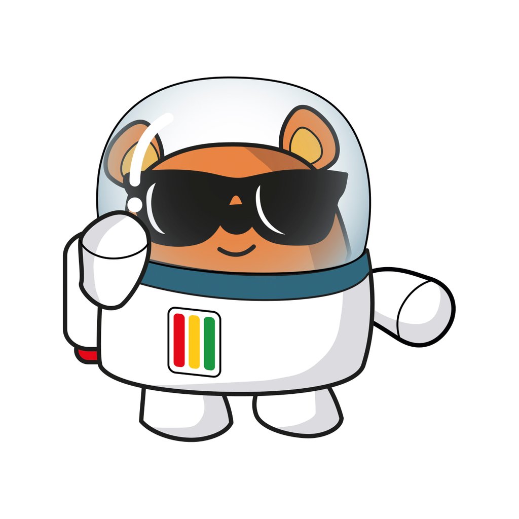Detail of Space Ted in his space suit with sunglasses on by Anonymous