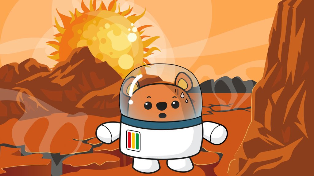 Detail of Space Ted in his space suit on Mercury by Anonymous