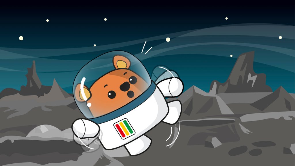 Detail of Space Ted in his space suit falling on Pluto by Anonymous